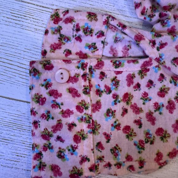 Eden and Olivia 1x plus pink floral Button up women blouse coquette cottage - Picture 4 of 7